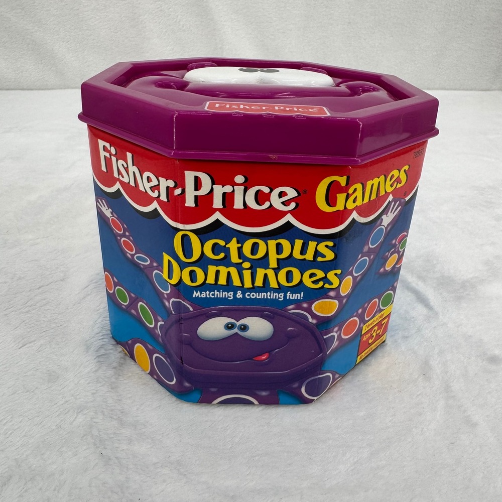 Vintage 1996 Fisher Price Octopus Dominoes Game Matching & Counting Learning Toy